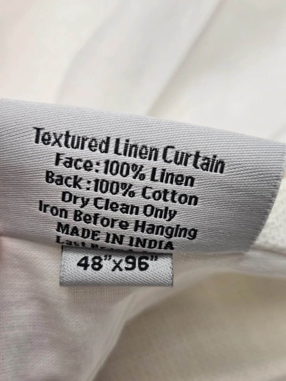 QUINCE Set Of 2 48x96 Heavyweight European Linen Curtains White 0083